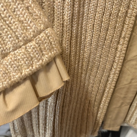 St. John Metallic Beige Ribbed Jacket - Picture 3 of 4
